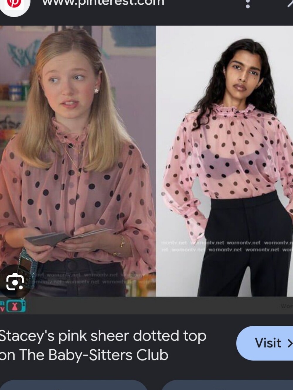 NWt Zara Pink Polka Dot Ruffled Mock Neck Blouse S
